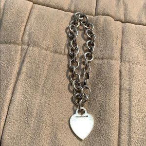 Tiffany & Co Sterling Silver Blank Heart Bracelet